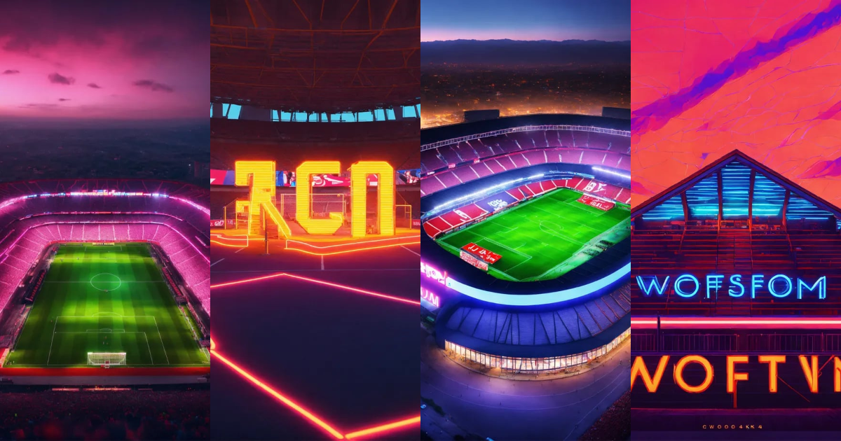 Lexica Stadium name wofo1 football neon 4k 8k