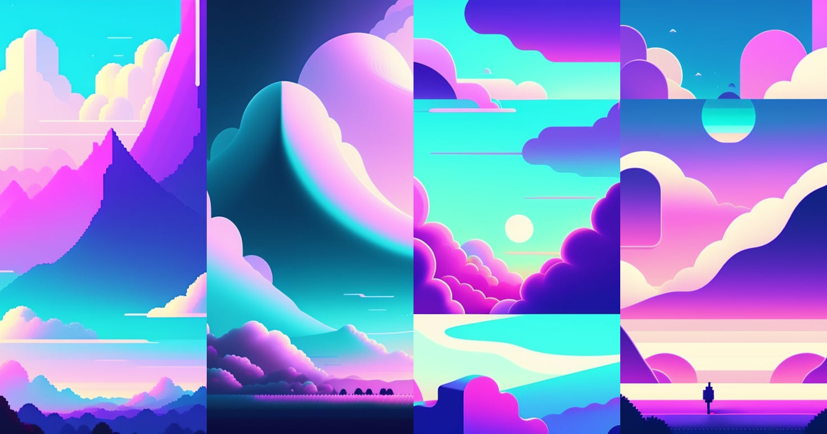 Lexica - High resolution, step gradients! light colors, field, pixel ...