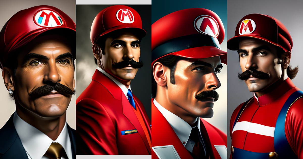 Lexica - Professional portrait of Mario from the Super Mario Bros video ...