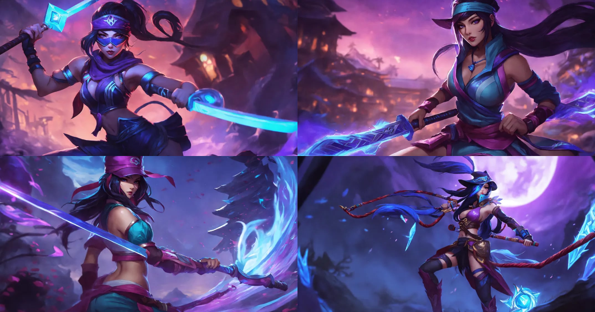 Lexica - League of legends akali with border color purple-blue