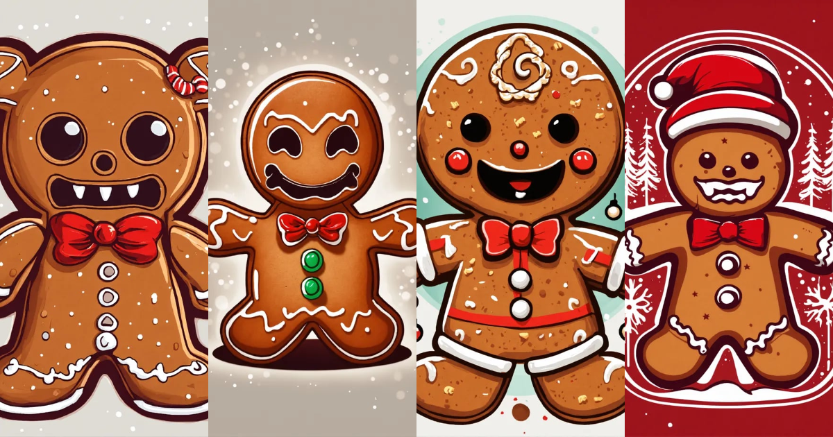 Lexica - Evil angry gingerbread man christmas logo t-shirt design on a ...
