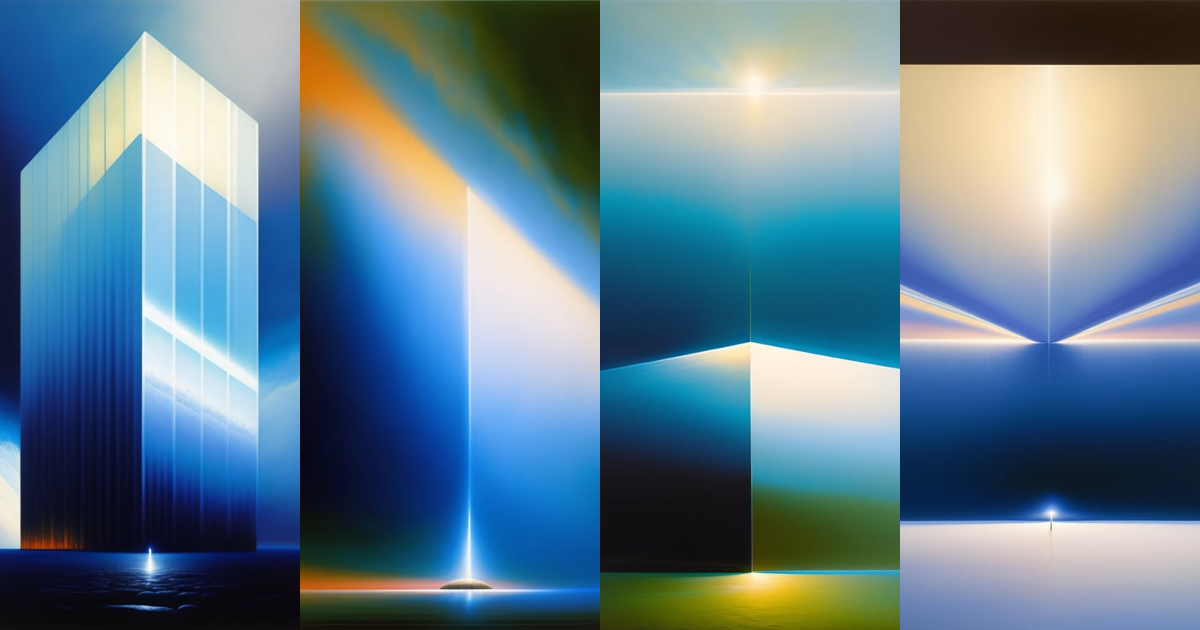 Lexica - A very complex gigantic reflective glowing tesseract rectangle ...