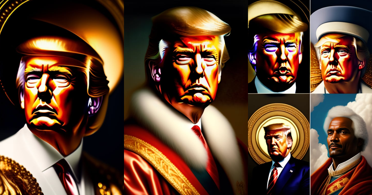 Lexica - Donald trump as god, heaven, portrait, renaissance painting ...