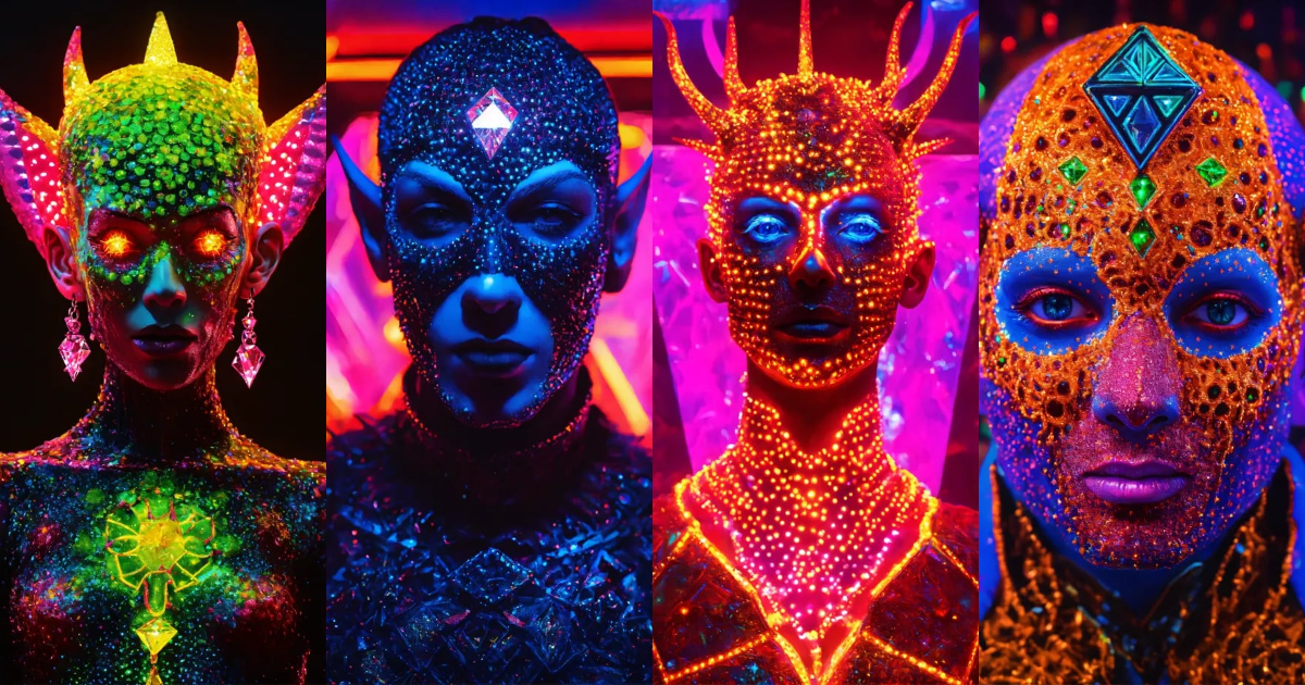 Lexica - Ultra realistic Pinhead in a diamond neon black light DMT ...