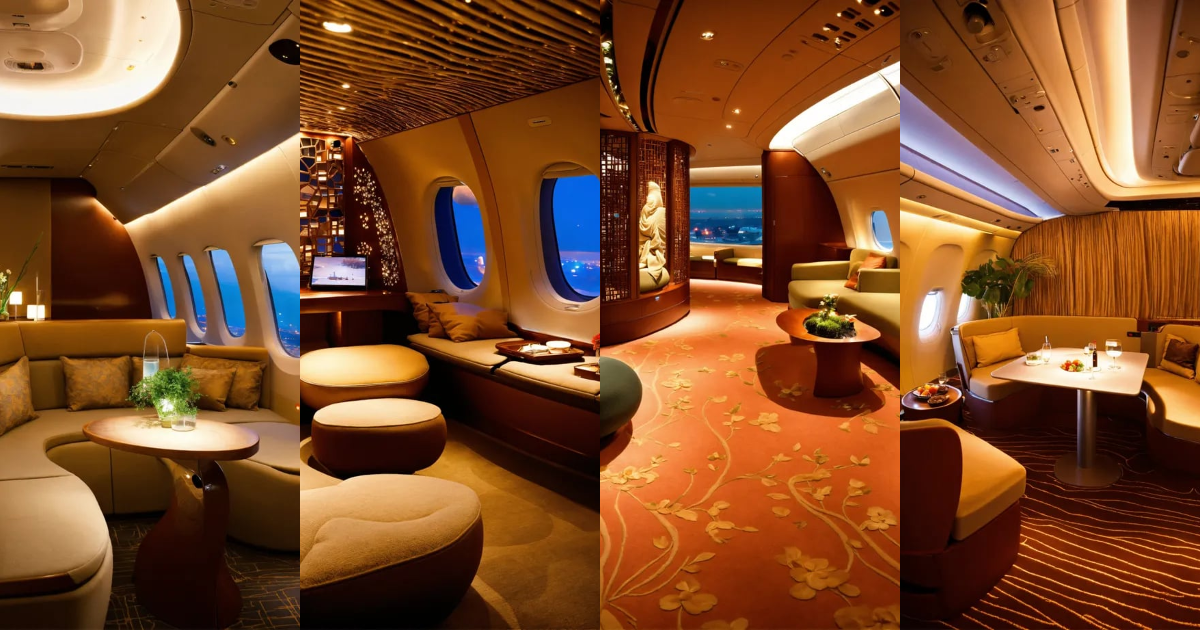 Lexica - Zen garden airplane lounge interior airbus a380 aircraft first ...