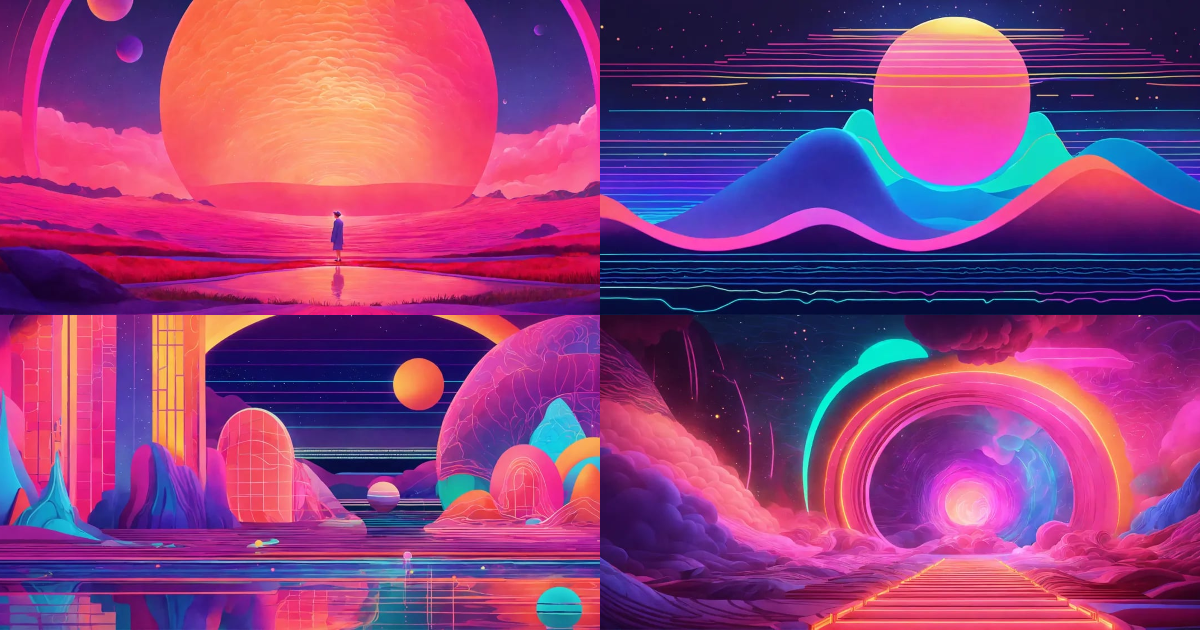 Lexica - In Psychic Waves graphics, patterns serve as calming, even ...