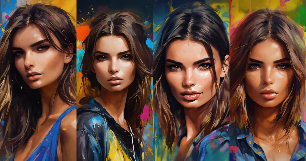 Lexica - A painting style of "Emily Ratajkowski" in behance hd, cmyk