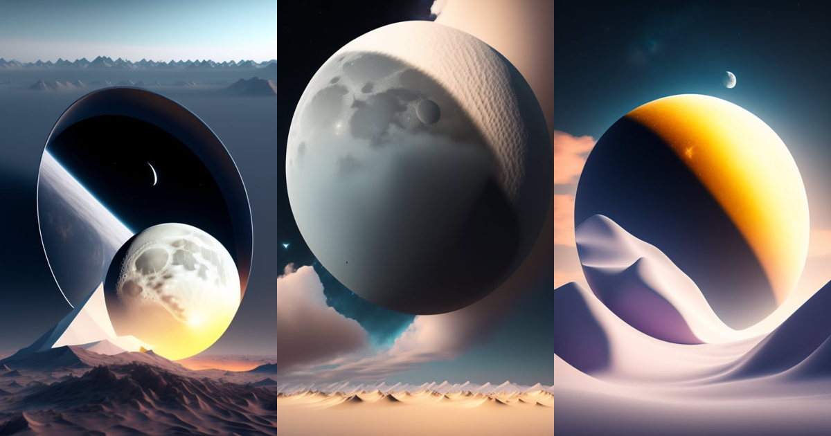 Lexica - Render of polygon moon