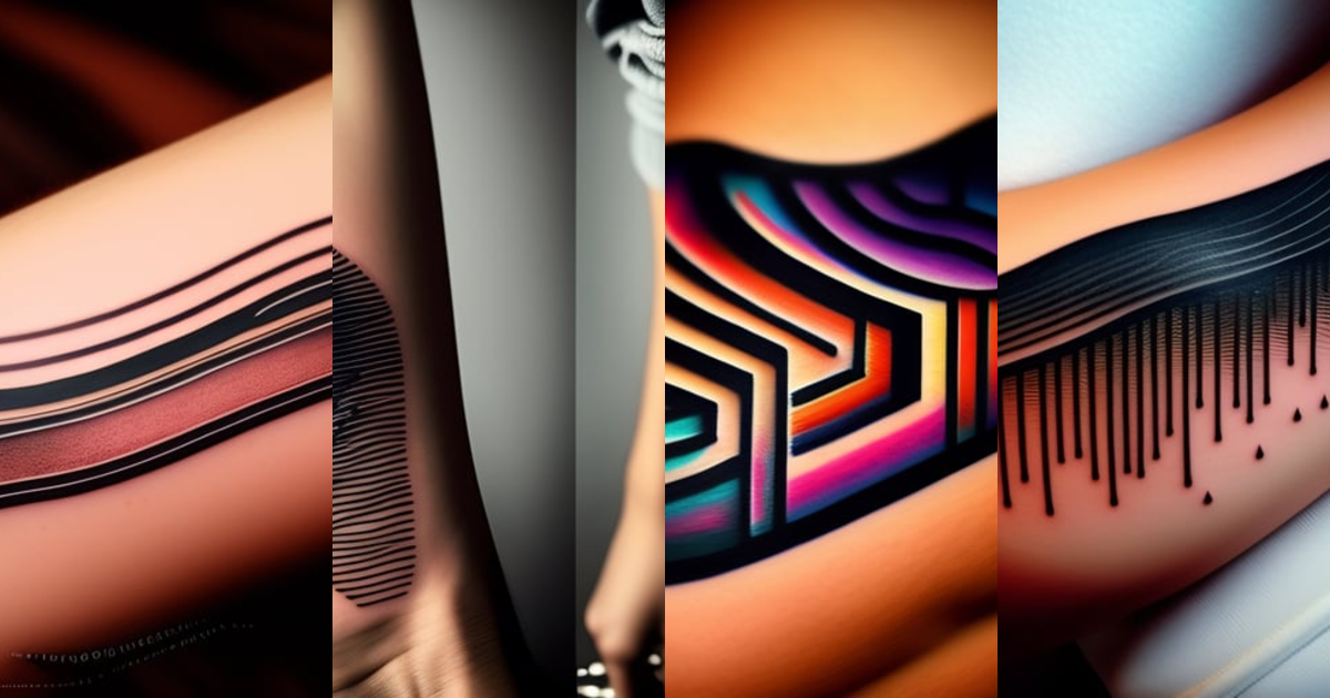 Lexica - Rectangular fingerprint tattoo on forearm, contemporary ...