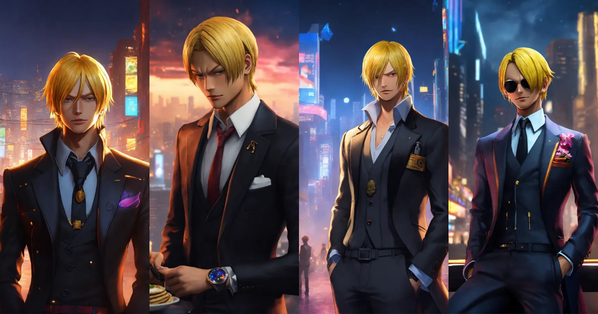 Lexica - Design a modern-day cyberpunk version of Sanji from One Piece in the style of Unreal 8D ...