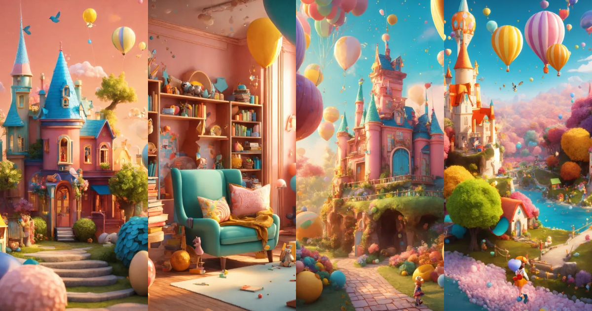 Lexica - A whimsical land of pencils and books. Happy colors, bubbly ...