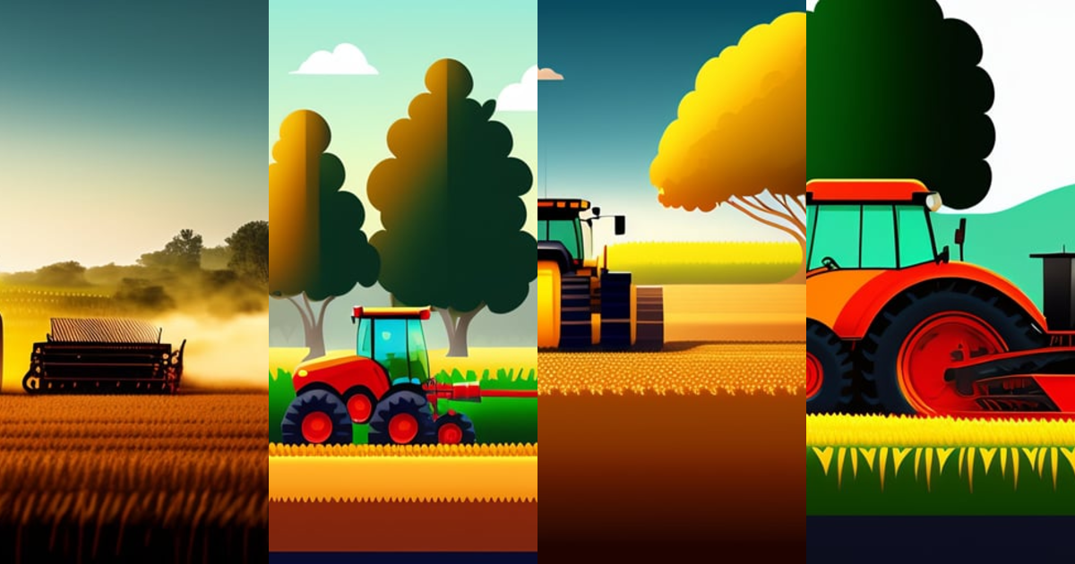 Lexica - Vector image of a farmer in the field plowing