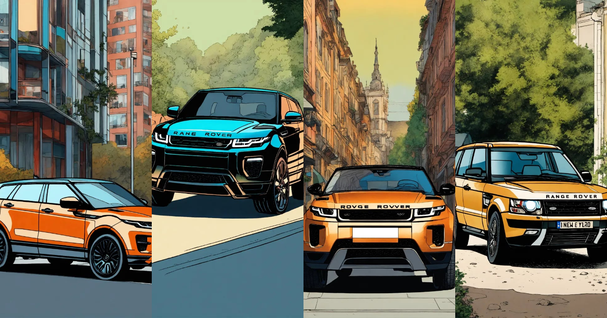 Lexica - Detailed pen and ink illustration of Range Rover Evoque 2022 ...