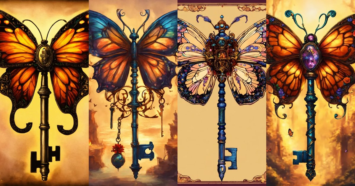 Lexica - An old magic butterfly key drawing