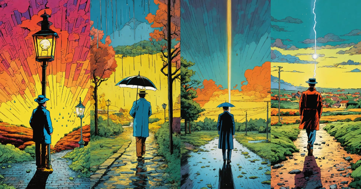 Lexica - Detailed, vibrant illustration of lighting striking a person ...