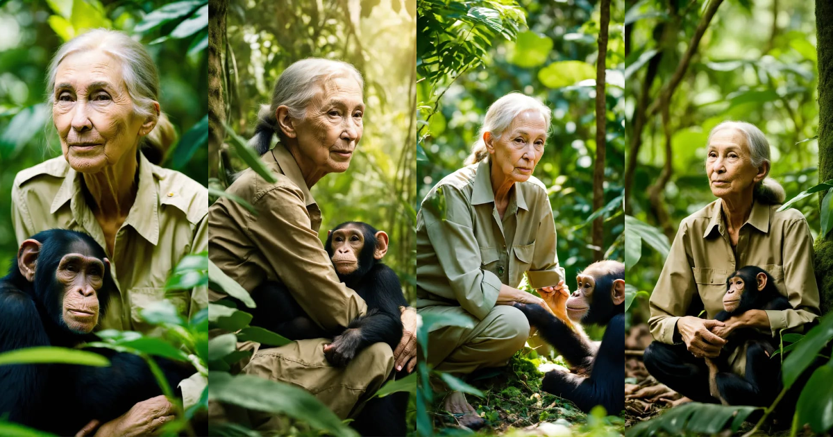 Lexica - The Image Encapsulates The Indomitable Spirit Of Jane Goodall ...