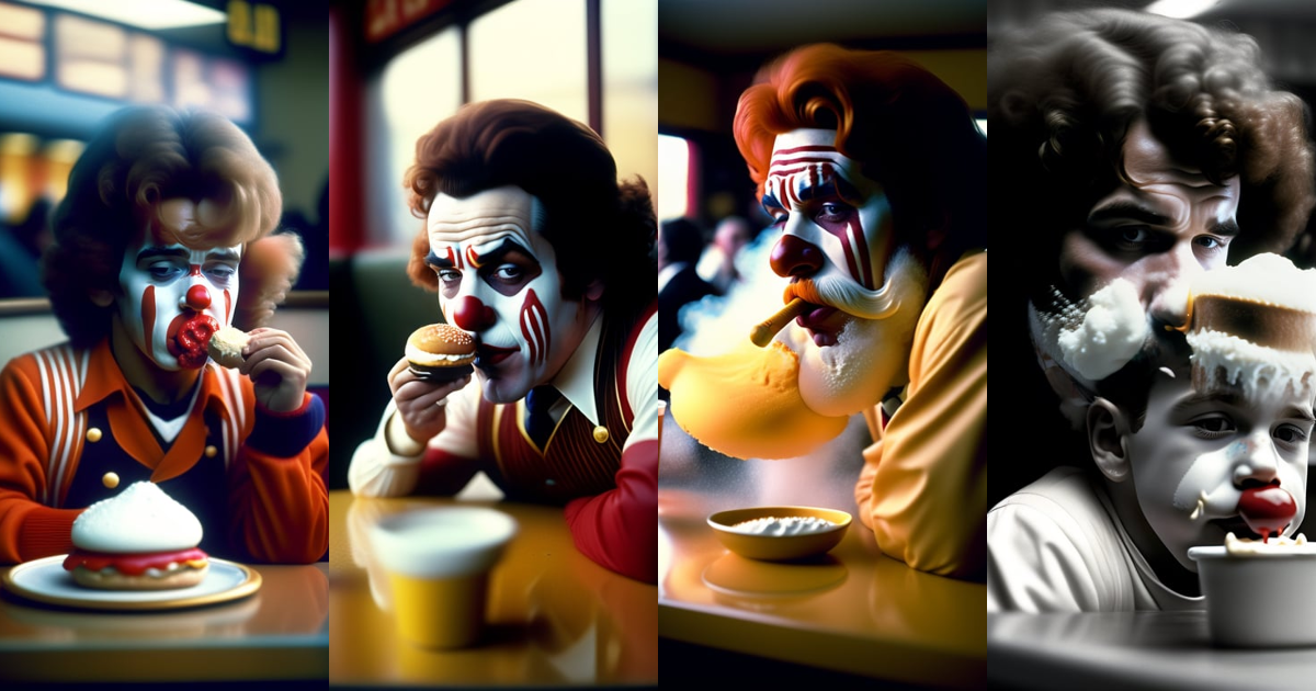 Lexica - A hyper-realistic photograph of macdonald's clown Ronald ...