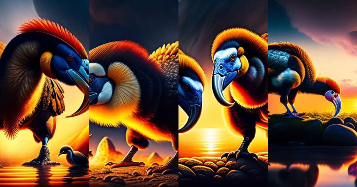 Lexica - Dodo, dodos, Atmosphere, dodo, battle, fray, close-up, action ...
