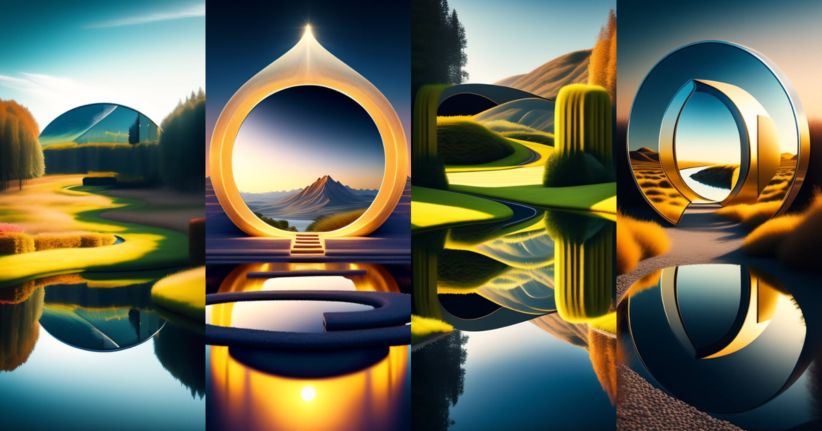 Lexica - Create a surreal landscape featuring a winding path that leads ...