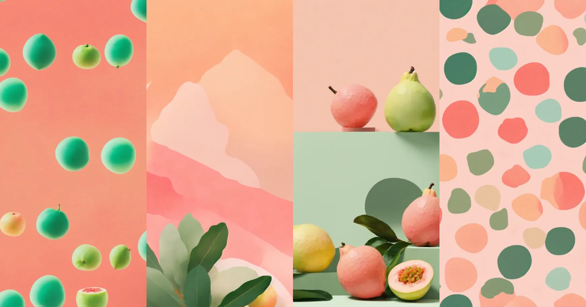 Lexica - Simple pastel style of mini guava minimalist abstract forms ...