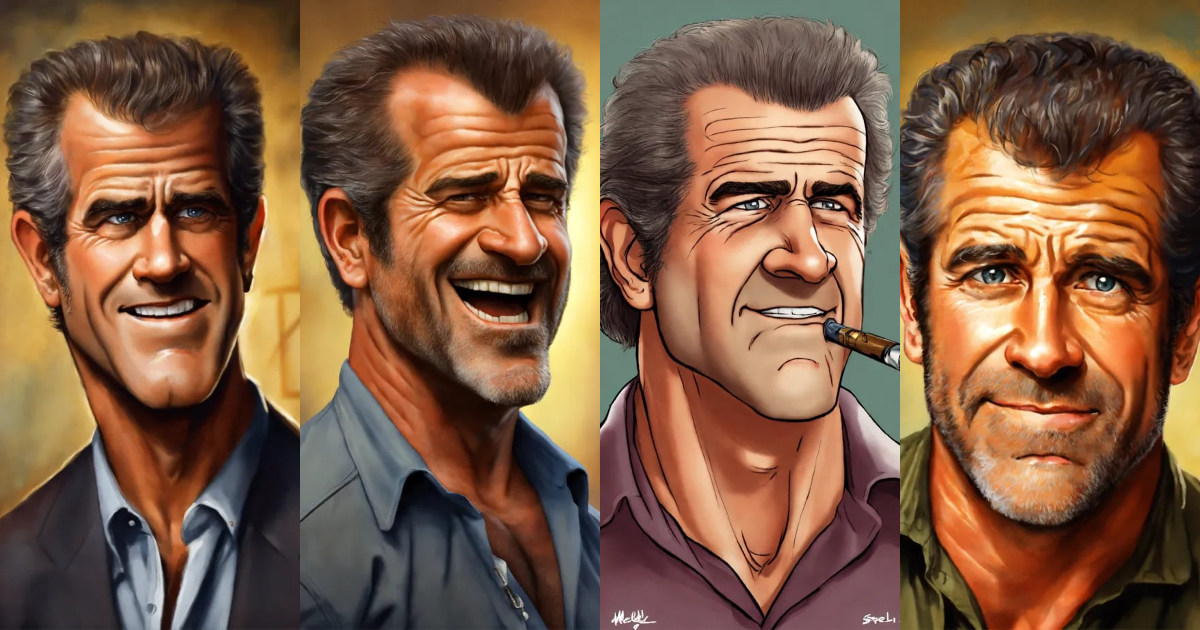 Lexica - Stressed Mel Gibson. Caricature, stress management, humoristic ...
