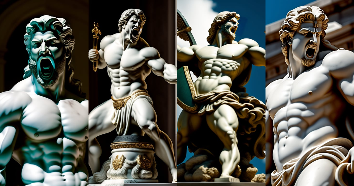 Lexica - A marble statue of greek hero hercules, with an aggressive ...