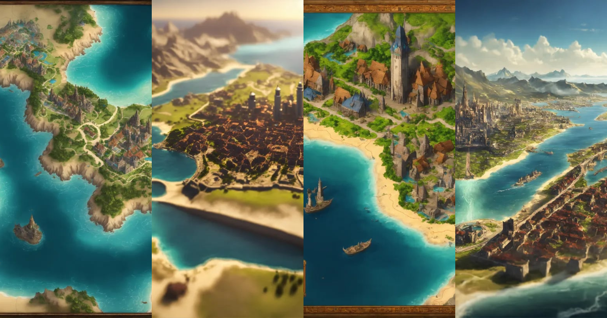 Lexica - D&D city map with an ocean on the right side. D&D, fantasy ...