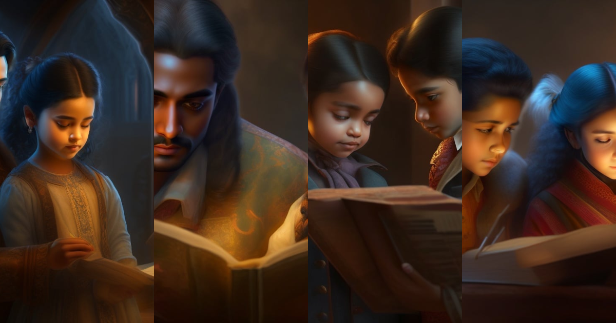 Lexica - Raj and Maya discovering a mysterious old book in Maya's attic ...