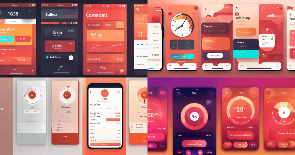 Lexica - Stylised app ui for focusing on task, pomodoro style