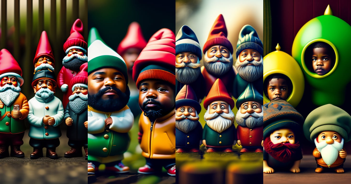 Lexica - Group of hip hop artist as garden gnomes