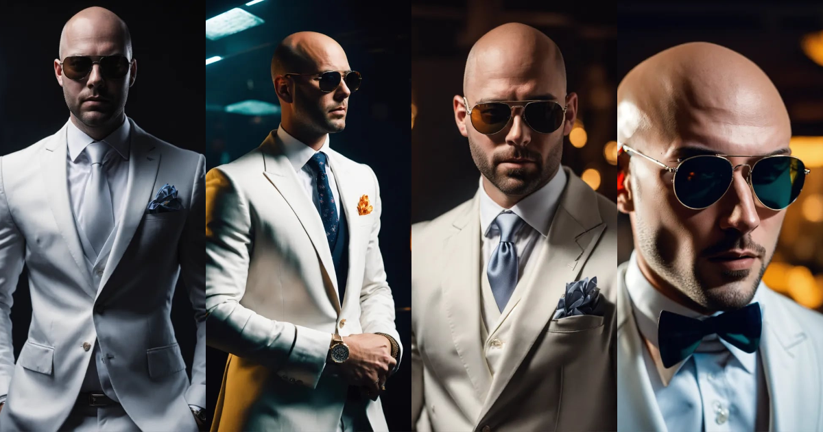 lexica-image-of-bald-andrew-tate-with-stubble-in-a-white-suit-with