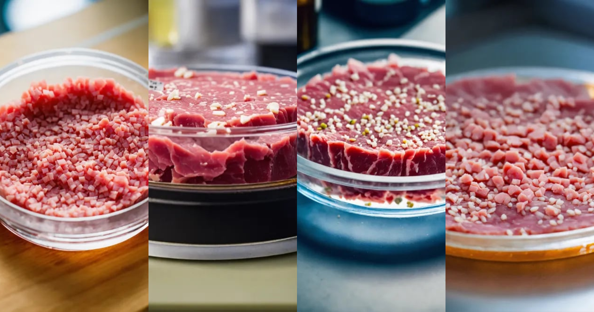 Lexica - Miature piece of raw meat sample in a petri dish on a ...