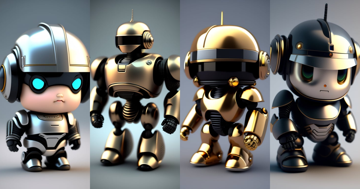 Lexica - Cute 3d render cartoon of toy art robocop