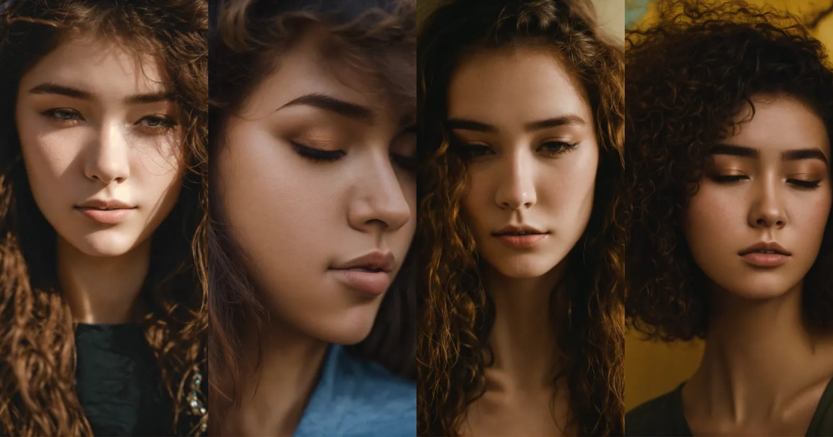 Lexica - A young woman with her hair in front of her eyes