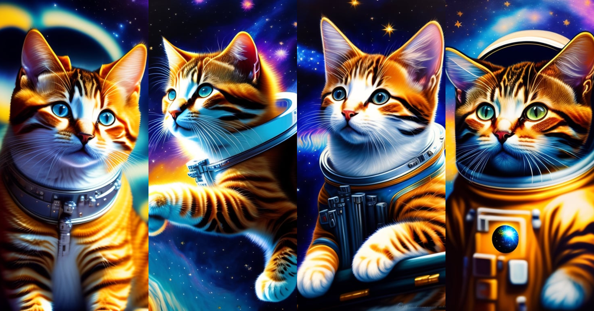 Lexica - Astronaut kitten in outer space with a galaxy in the ...
