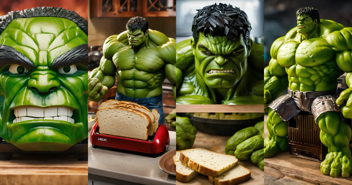 Lexica - Transform the Hulk into a toaster. Describe the toaster's ...