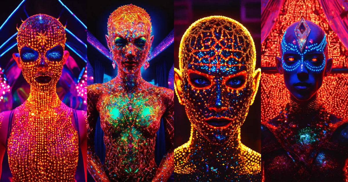 Lexica - Ultra realistic Pinhead in a diamond neon black light DMT ...
