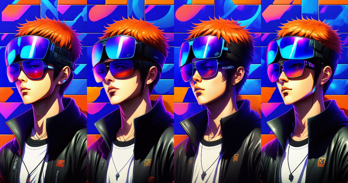 Lexica - Cyber punk gamer boy ceramic tile, art cartoon style, blue ...