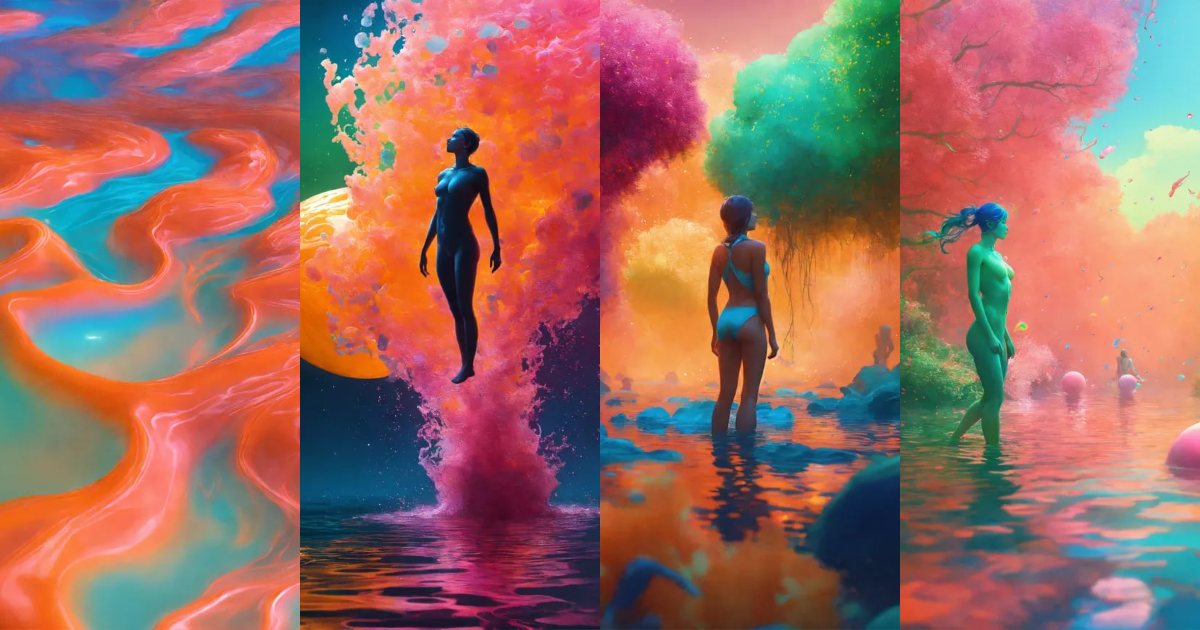 Lexica - Genderless body silhouettes floating, fantasy, HD, 8K, highly ...
