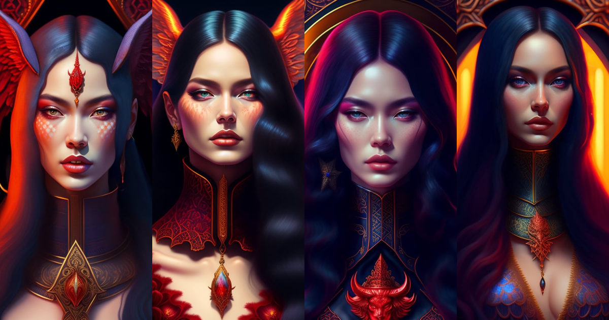 Lexica - Satan Concept art portrait by Casey Weldon, Olga Kvasha, Miho ...