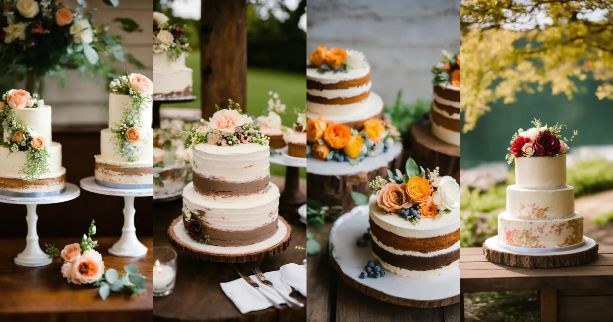 Lexica - Rustic and elegant small individual wedding cakes