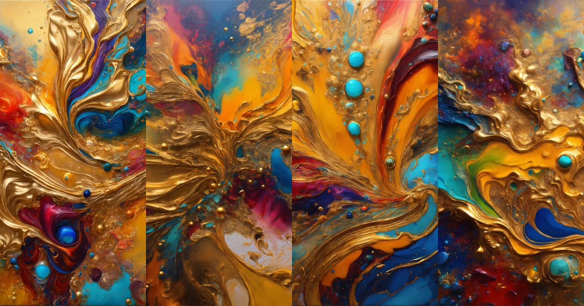 Lexica - Colorful abstract painting oil and water complex complicated ...
