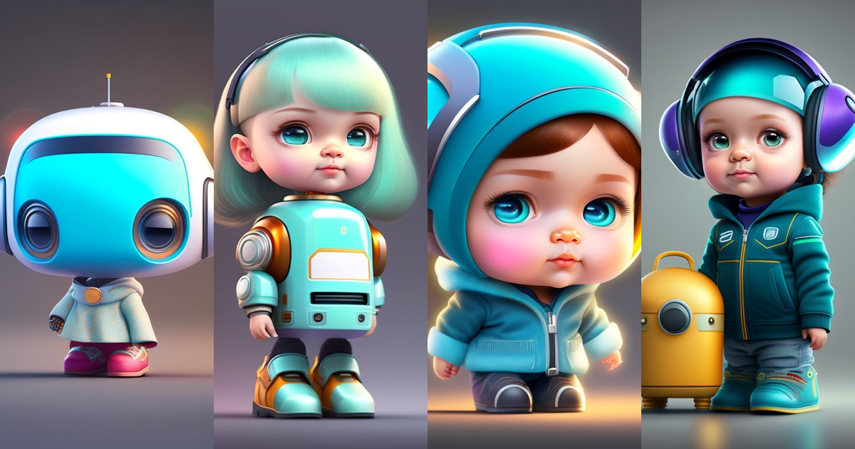 Lexica - Smart baby girl, cartoon, robot, profile picture