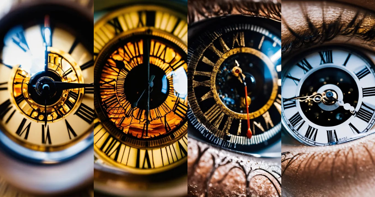 Lexica - An inspiring photograph of a awe-filled eye reflecting time ...