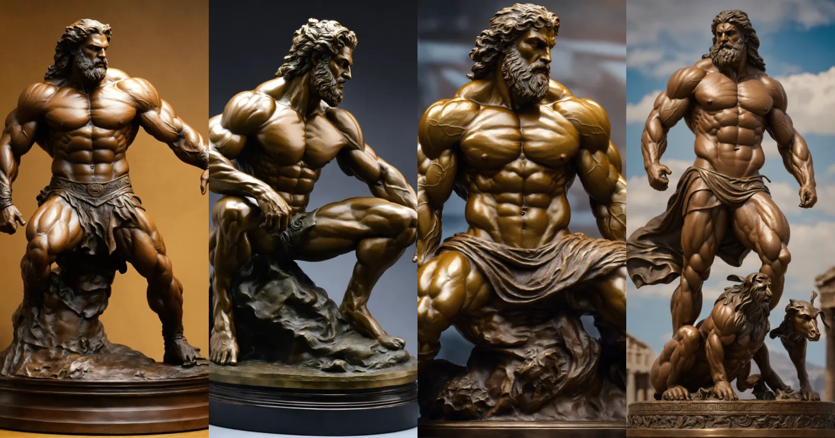 Lexica - A sculpture of a muscular creature from Greek mythology in ...