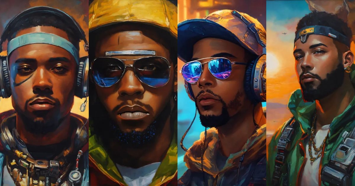 Lexica - Sci-fi fantasy Rapper Artist, Head shot, oil painting art ...