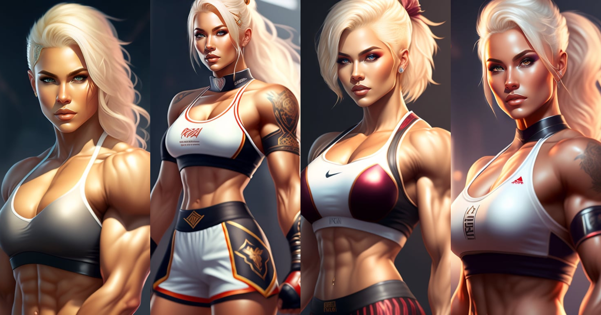 Lexica - A highly detailed illustration of short platinum blonde