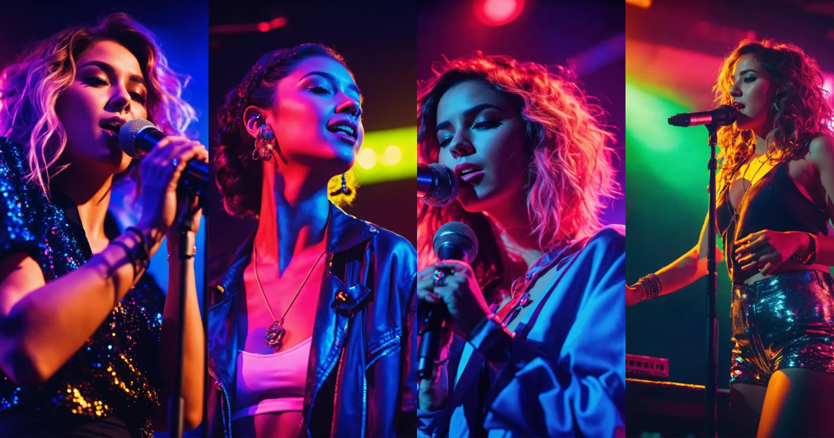 Lexica - Cinematic photography, modern, female singer on stage ...