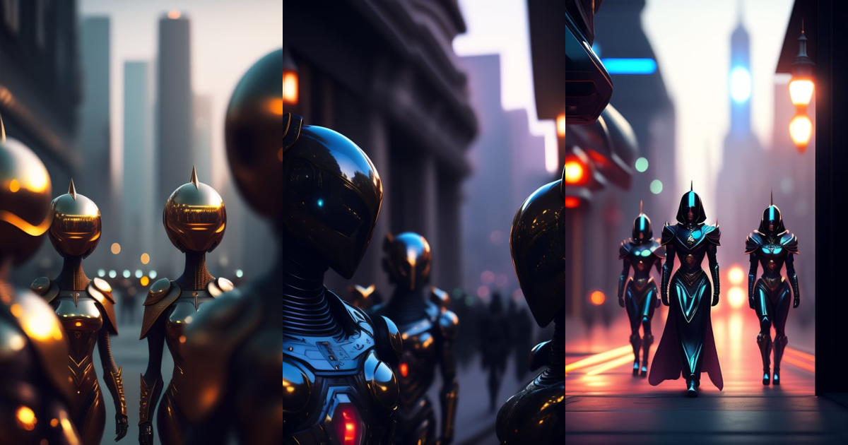 Lexica - Many different creepy android humanoid alien race individuals ...