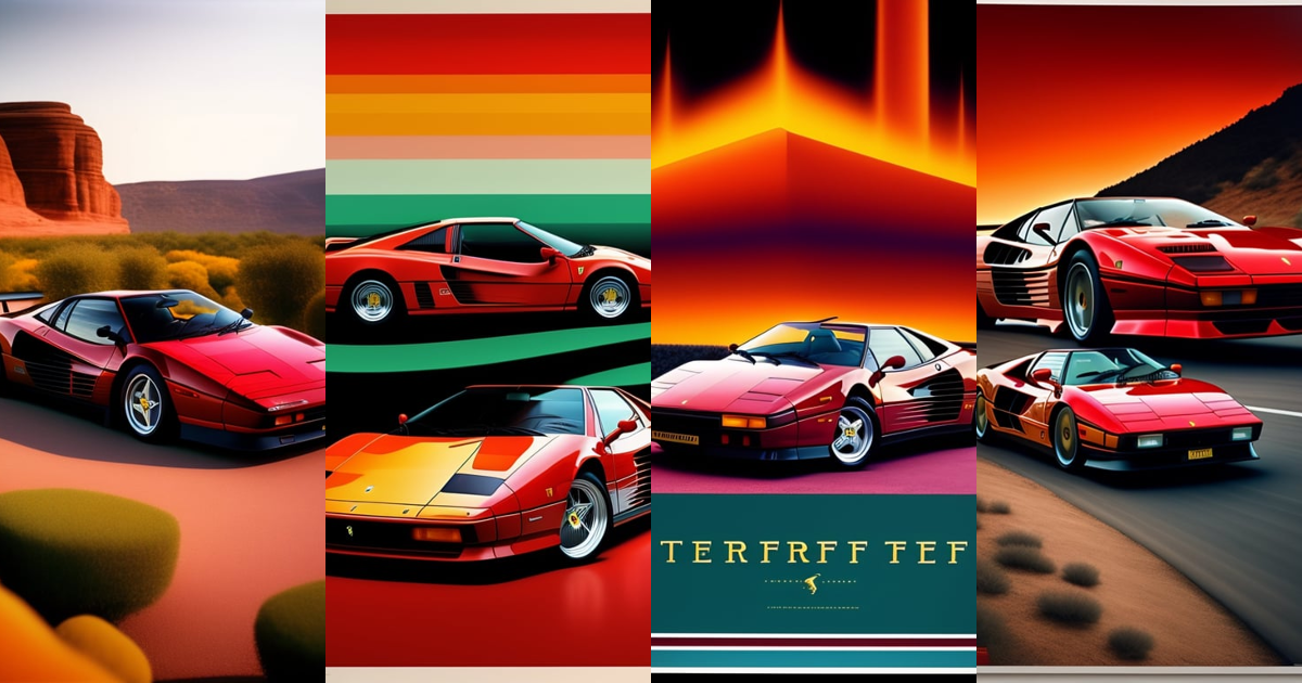 Lexica - Ferrari testarossa, 1980s poster